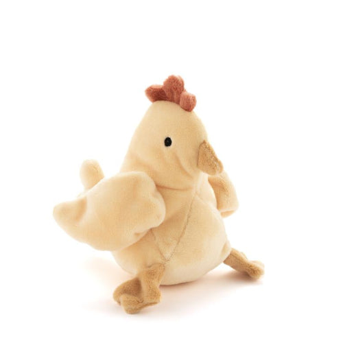 Harriet the Hen, a soft and snuggly rattle from Australian brand Nana Huchy.
