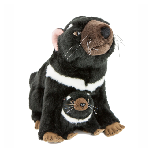 Australian Animals Tasmanian Devil Mum and Baby Teddy - Soft Toy