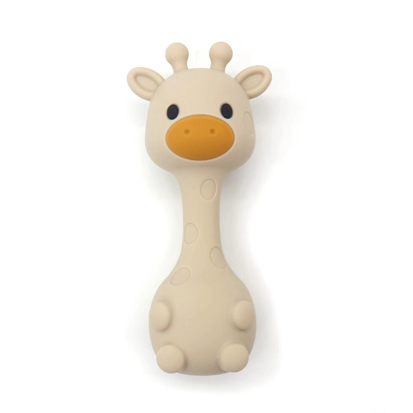 Little Mallow Silicone Giraffe Rattle – Beige