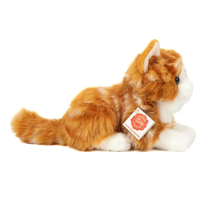 Teddy Hermann Cat Lying Down Ginger Tabby Soft Toy
